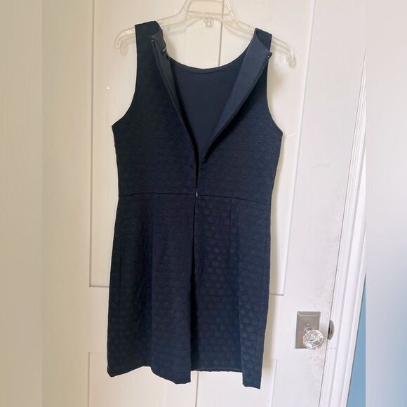 Banana Republic Jacquard Sheath Navy Blue Classy Sleeveless Dress Sz 10 - Picture 9 of 9